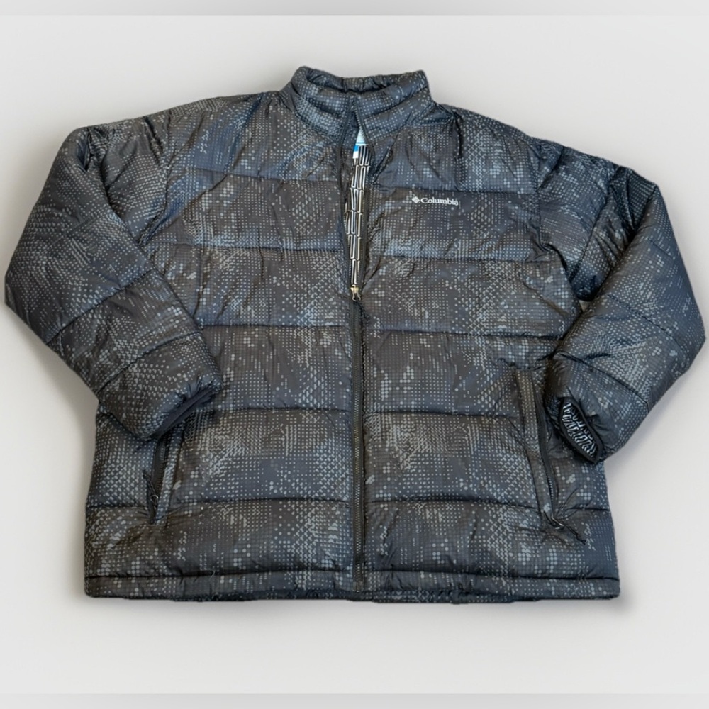 Columbia Thermal Coil Insulated Puffer Jacket Men’s XXL Black Speckle Print - Picture 2 of 7